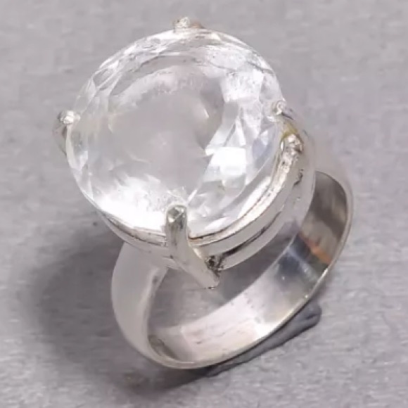 Sundance Jewelry - Fabulous Faceted Herkimer Diamond & Sterling Silver Ring Size 7